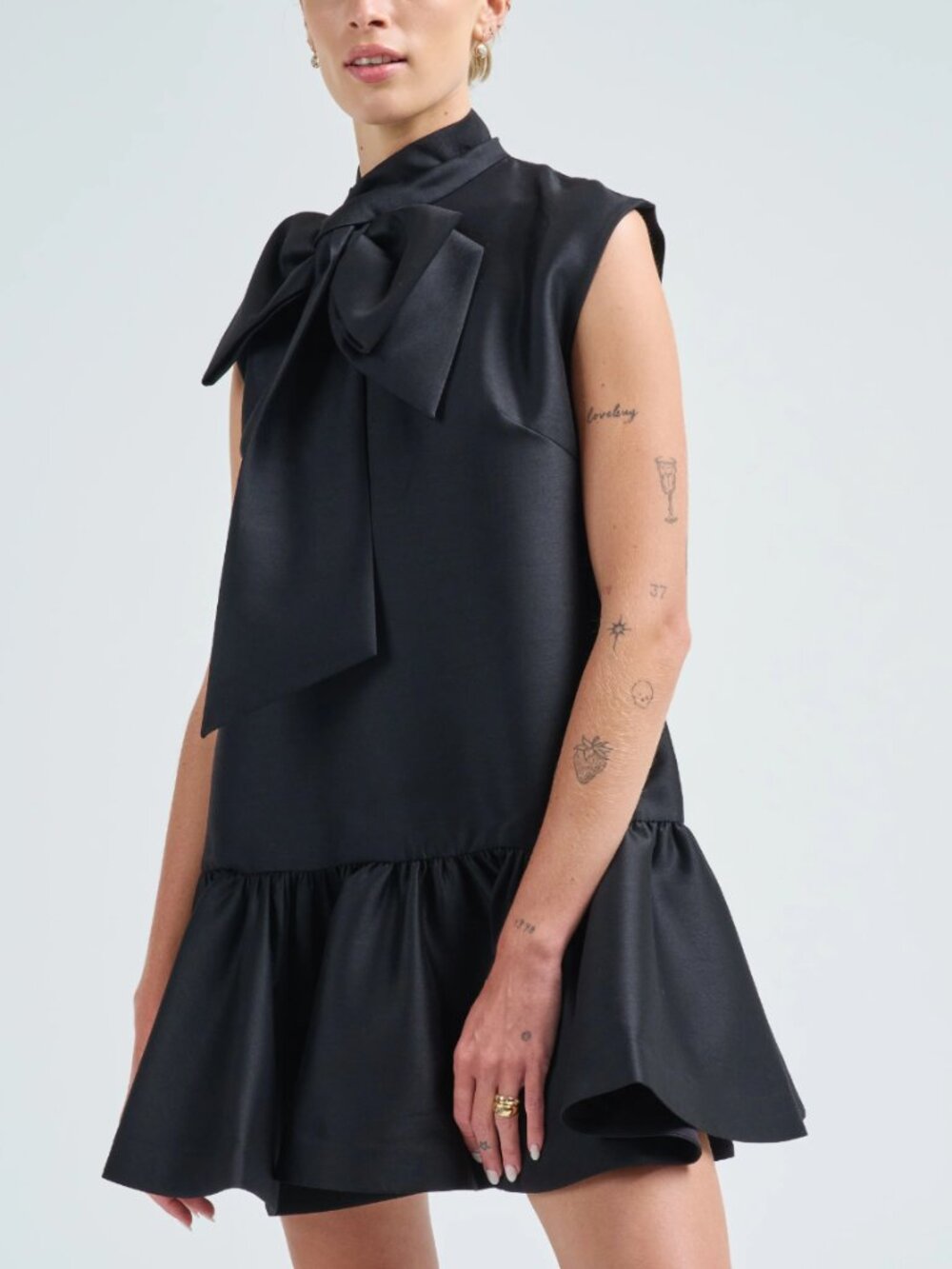 Zimmermann Hypnotic Bow Mini Dress in Black Wool - Women's US 2P (NWT)